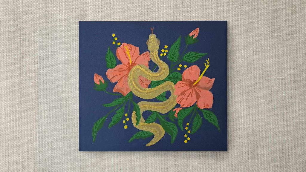 Painted elements with Acryla Gouache